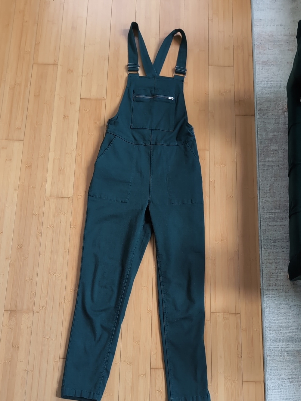 RVCA Green Womens Overalls with Front Zip Pocket